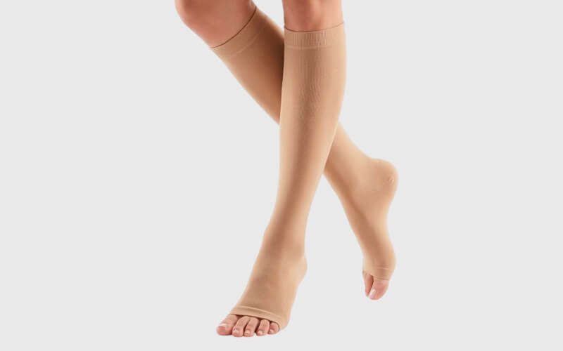 Open-Toe Knee-High Medical Compression Stockings-VENSILL